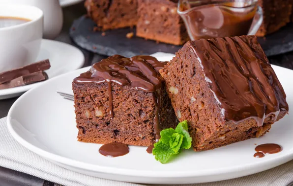 Picture pie, nuts, chocolate, glaze, walnut, brownie, Iryna Melnyk