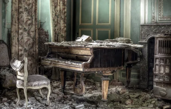 Picture music, room, piano