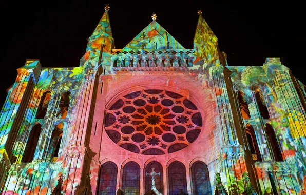 Light, color, Church, Cathedral, show