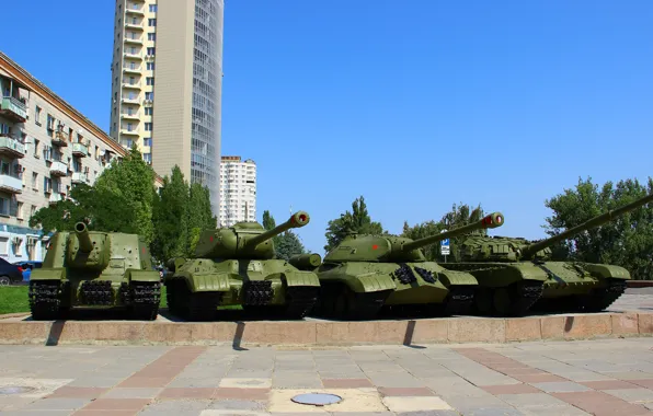 Picture The is-2, Tanks, ISU-152, T-72, Is-3, Volgograd, Museum-panorama of the Battle of Stalingrad