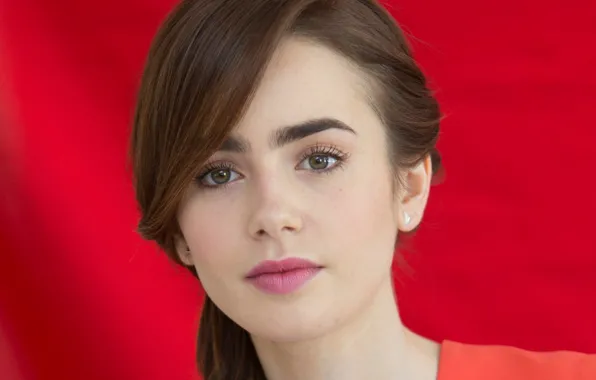 Download wallpaper Lily Collins, Lily Collins, face, actress, model ...