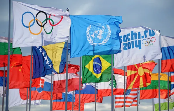 Picture Olympics, flags, Olympic games, Sochi 2014, sochi 2014, the countries participating
