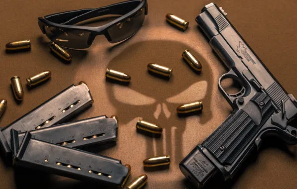 Gun, weapons, Glasses, gun, weapon, custom, custom, M1911