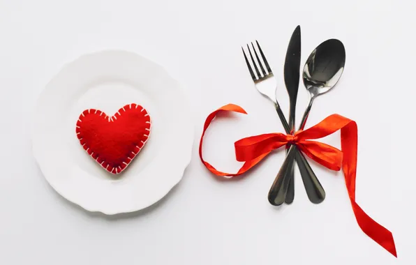Hearts, Holiday, Valentine's day, Cutlery