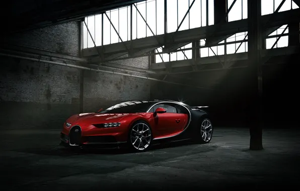 Picture Bugatti, Dark, Black, RED, VAG, Chiron