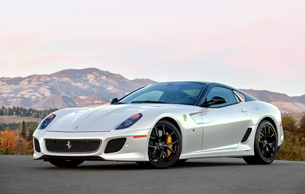White, Ferrari, supercar, Ferrari, 599, GTO