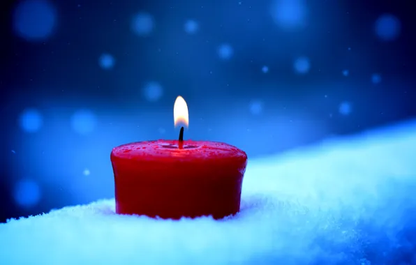 Winter, snow, candle