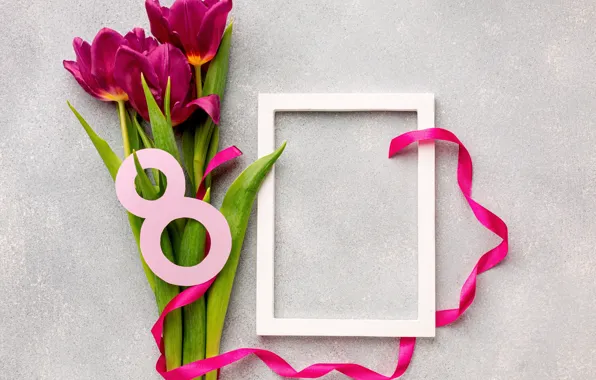 Flowers, bouquet, tulips, love, happy, March 8, pink, flowers