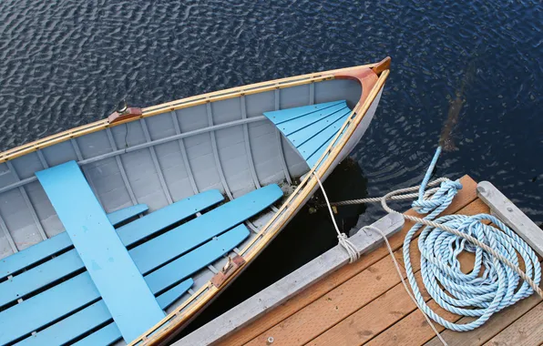 Picture water, boat, rope