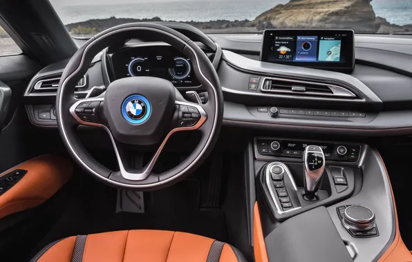 Roadster, the wheel, salon, 2018, BMW i8