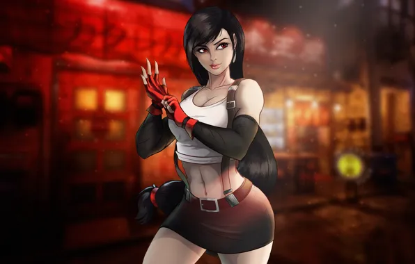 Girl, Girl, Final Fantasy, Art, Tifa, Sexy, Style, Character