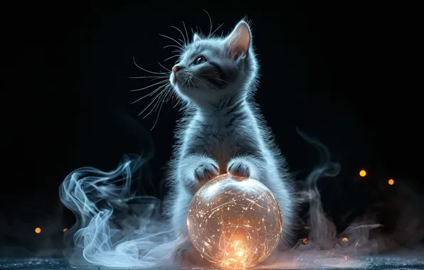 Black, Cat, Kitty, Cats, White cat