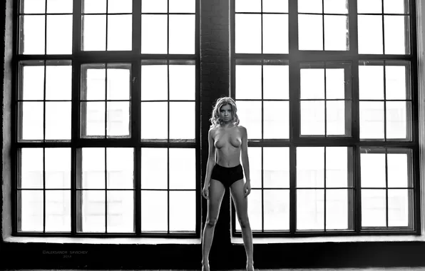 Chest, look, sexy, pose, passion, body, panties, b/W
