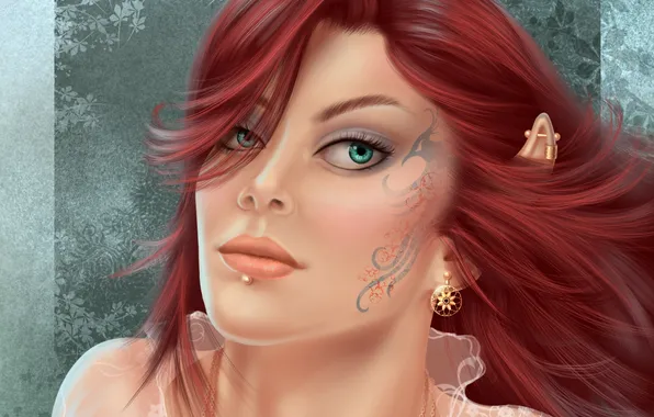 Picture girl, decoration, elf, piercing, art, ears