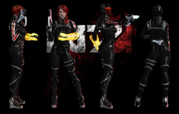 Girl, weapons, fiction, armor