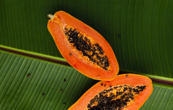 Picture leaves, fruit, papaya