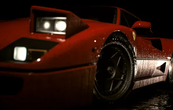 Picture auto, drops, lights, car, Ferrari, racing, Need For Speed, 2016