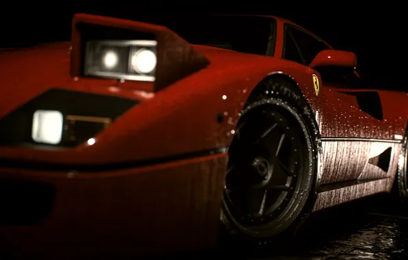 Auto, drops, lights, car, Ferrari, racing, Need For Speed, 2016