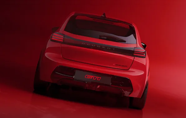 Peugeot, Peugeot, rear view, electric car, 2025, hot hatch, Peugeot E-208 GTi