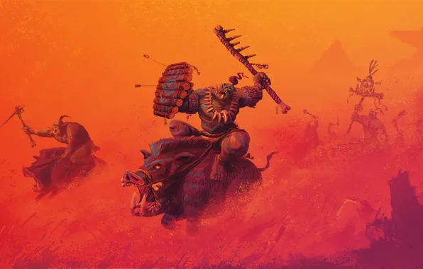 Picture background, warrior, Orc, Total War: Warhammer