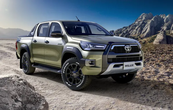 The sun, The sky, Sand, Mountains, Toyota, Pickup, Sky, Rocks