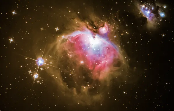 Space, stars, is, The Orion Nebula, below, Belt Of Orion, Orion nebula