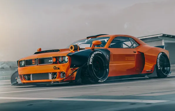Machine, Tuning, Orange, Dodge, Challenger, Car, Dodge Challenger, Render