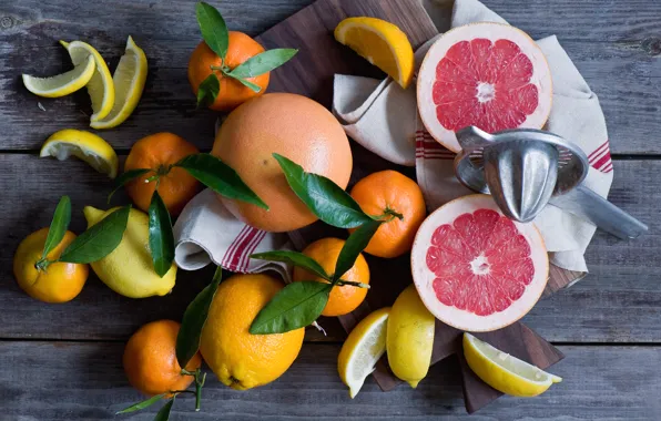 Citrus, lemons, tangerines, grapefruit