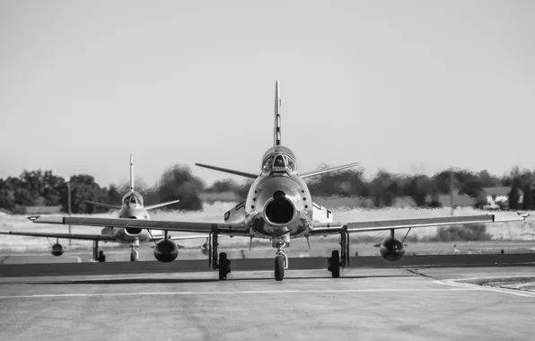 Picture fighter, the airfield, jet, Sabre, F-86