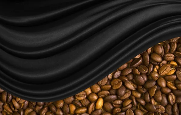 Picture black, coffee, grain, silk