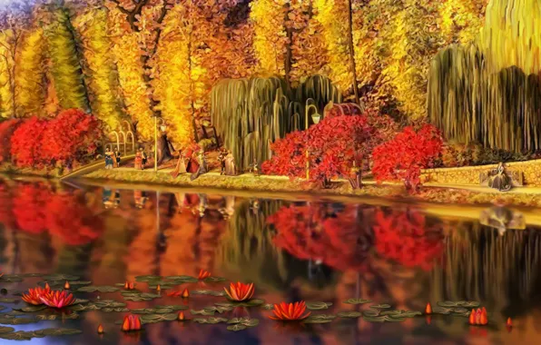 Landscape, nature, Park, stay, art, walk, Nina Vels, Feofania Park autumn in old Kiev