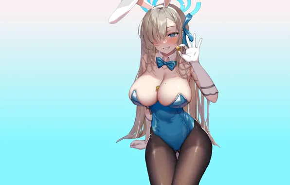 Girl, hot, sexy, boobs, anime, stockings, pretty, blonde