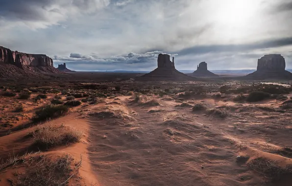 Picture Arizona, Monument Valley, Cloud, Backlight