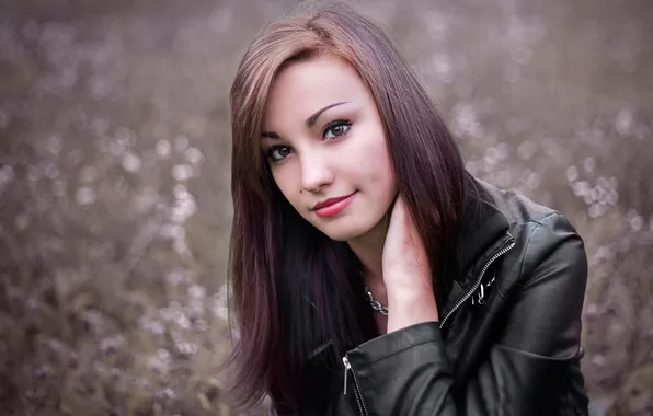 Look, smile, mole, brown-eyed