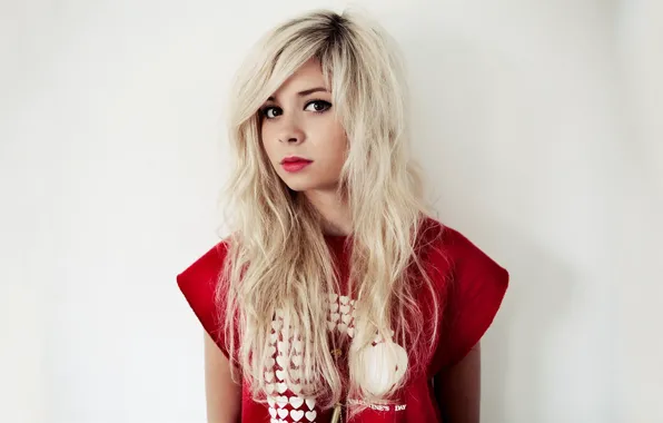 Eyes, look, girl, red, blonde, valentine`s day