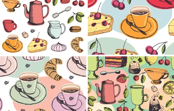 Picture background, texture, dishes, dessert, vector art