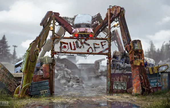 HD wallpaper: crane, junkyard, demolition, metal, dystopian, gray, grey,  sky | Wallpaper Flare