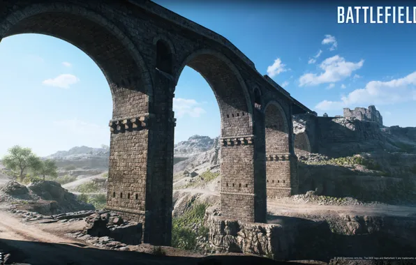 Road, the sky, bridge, construction, Battlefield V