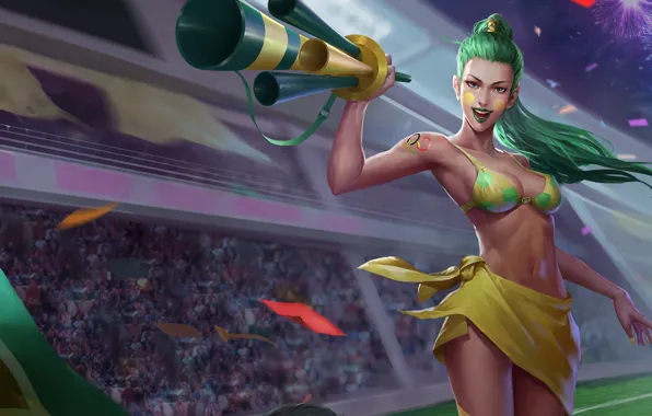 Swimsuit, chest, girl, hon, art, stadium, Heroes of Newerth, bushwack