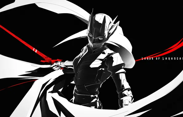 Girl, sword, mask, art, helmet, armor