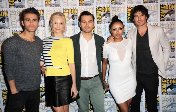 Actors, men, The vampire diaries, Ian Somerhalder, Ian Somerhalder, Paul Wesley, Paul Wesley, Candice Accola
