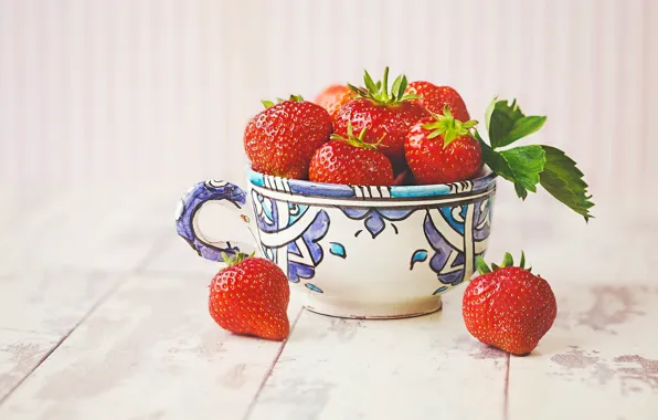 Berries, strawberry, mug, Cup