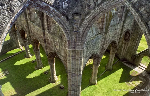 Wallpaper, Widescreen, Wales, United Kingdom, Fullscreen, Ruins of Tinturn Abbey