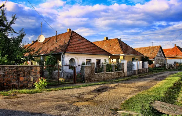 Home, street, Hungary, Cserépfalu