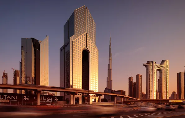 Road, building, home, Dubai, Dubai, skyscrapers, UAE, UAE