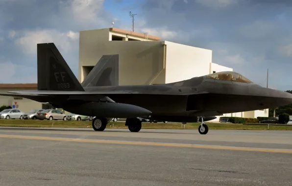 Fighter, the plane, the airfield, Raptor, f-22