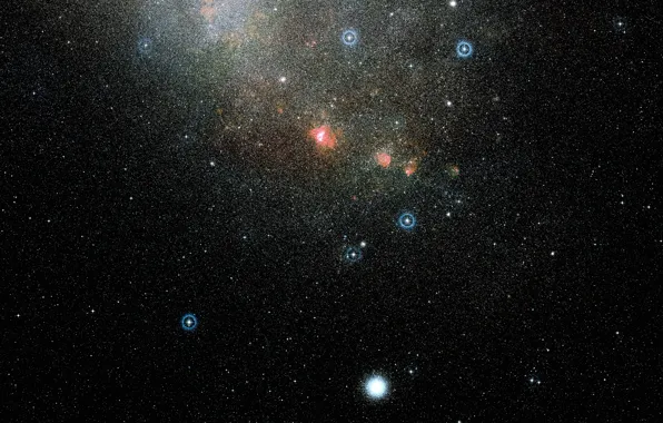 NGC 346, Small Magellanic Cloud galaxy, Digitized Sky Survey 2
