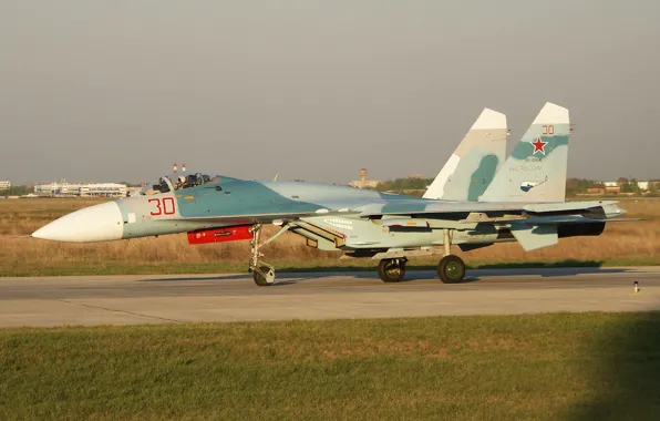 Picture fighter, the airfield, multipurpose, Su-27