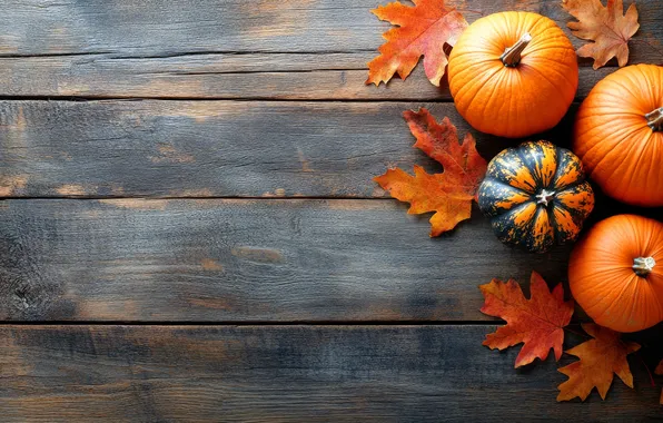 Autumn, leaves, fruit, pumpkin, composition, AI art, neural network