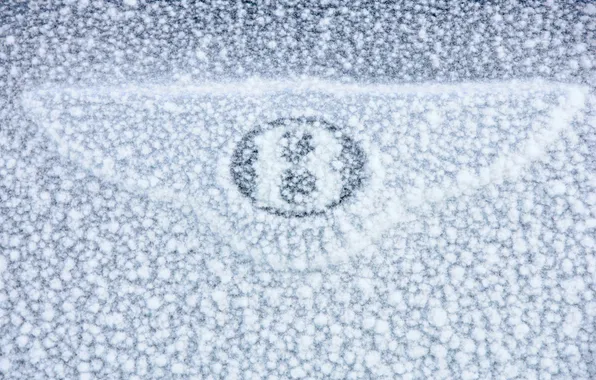 Car, machine, snow, sign, sign, snow, macro, Bentley Continental GT